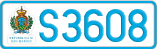 License plate of San Marino, Cars (A1234)
