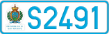License plate of San Marino, Cars (A1234)