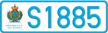 License plate of San Marino, Cars (A1234)