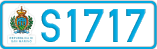 License plate of San Marino, Cars (A1234)