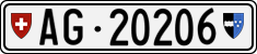 License plate of Switzerland, Cars