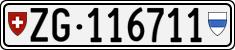 License plate of Switzerland, Cars