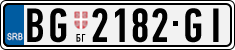 License plate of Serbia, Cars