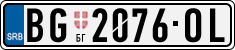 License plate of Serbia, Cars