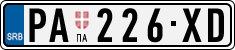 License plate of Serbia, Cars