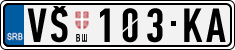 License plate of Serbia, Cars