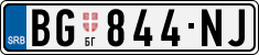 License plate of Serbia, Cars