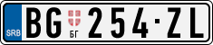 License plate of Serbia, Cars