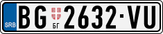 License plate of Serbia, Cars