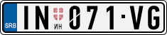 License plate of Serbia, Cars