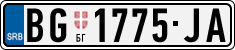 License plate of Serbia, Cars