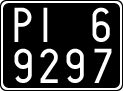 License plate of Italy, Cars (1927 year series)