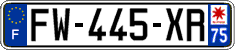 French license plate, SIV (ordinary)