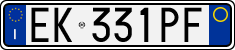 License plate of Italy, Cars (1994 year series)