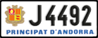 License plate of Andorra, Cars (A 1234)