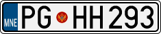 License plate of Montenegro, Cars