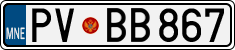 License plate of Montenegro, Cars