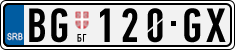 License plate of Serbia, Cars