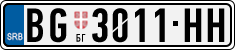 License plate of Serbia, Cars