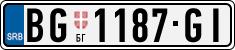 License plate of Serbia, Cars
