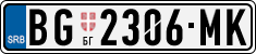 License plate of Serbia, Cars