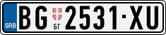 License plate of Serbia, Cars