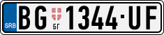 License plate of Serbia, Cars