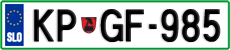 License plate of Slovenia, Cars