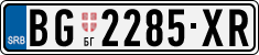 License plate of Serbia, Cars