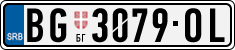 License plate of Serbia, Cars