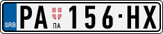 License plate of Serbia, Cars
