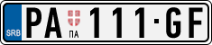 License plate of Serbia, Cars