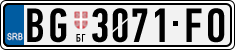 License plate of Serbia, Cars