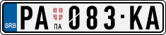 License plate of Serbia, Cars