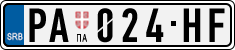 License plate of Serbia, Cars