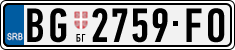 License plate of Serbia, Cars