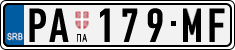 License plate of Serbia, Cars