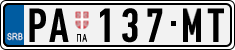 License plate of Serbia, Cars