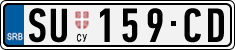 License plate of Serbia, Cars