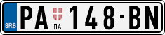 License plate of Serbia, Cars