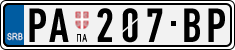 License plate of Serbia, Cars