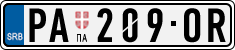 License plate of Serbia, Cars