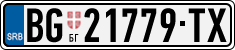 License plate of Serbia, Cars