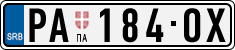 License plate of Serbia, Cars
