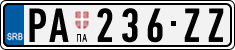 License plate of Serbia, Cars