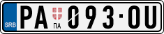 License plate of Serbia, Cars