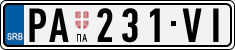License plate of Serbia, Cars