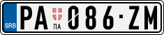 License plate of Serbia, Cars