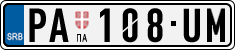License plate of Serbia, Cars