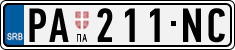 License plate of Serbia, Cars